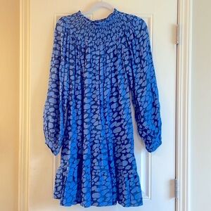 Loft Blue Polka Dot Tiered Dress Sz Xs